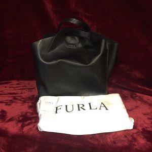 Furla Black Saffiano Leather Jucca Tote